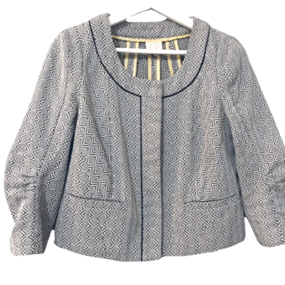 Posh Geometric Patterned Tweed Jacket - Picture 7 of 7